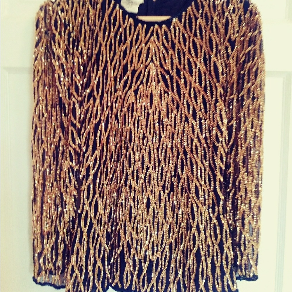 Vintage silk, sequined Stenay top.